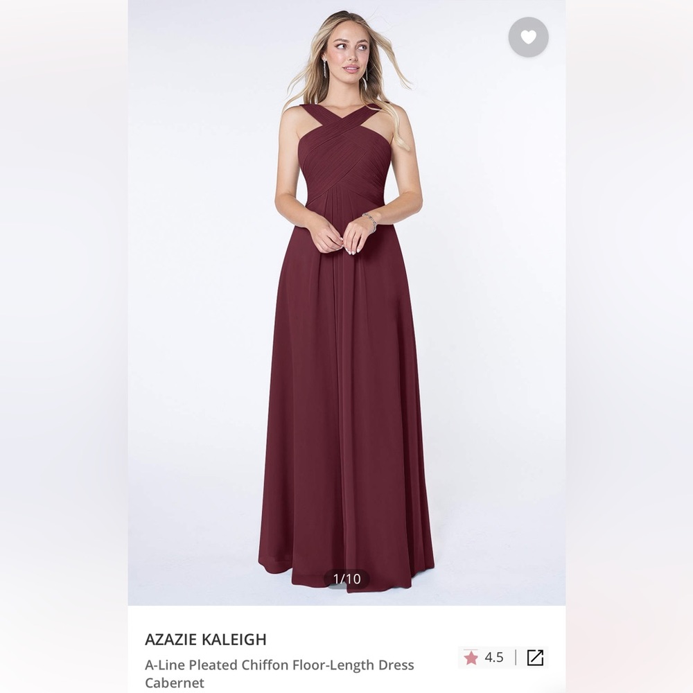 Azazie Kaleigh Cabernet Floor Length Bridesmaid Dress